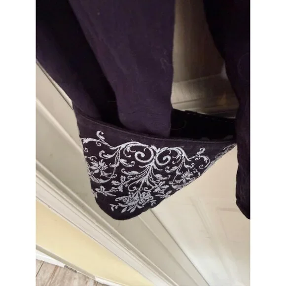 Zagiri Men's Navy Blue Embroidered Stitching Button Down Shirt Size XL - Picture 3 of 6